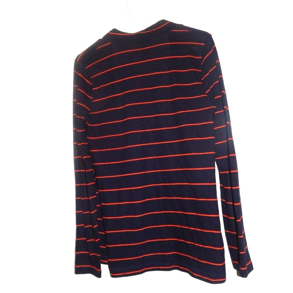 J. CREW FACTORY women's small thin navy blue striped open front cardigan sweater - Picture 8 of 8